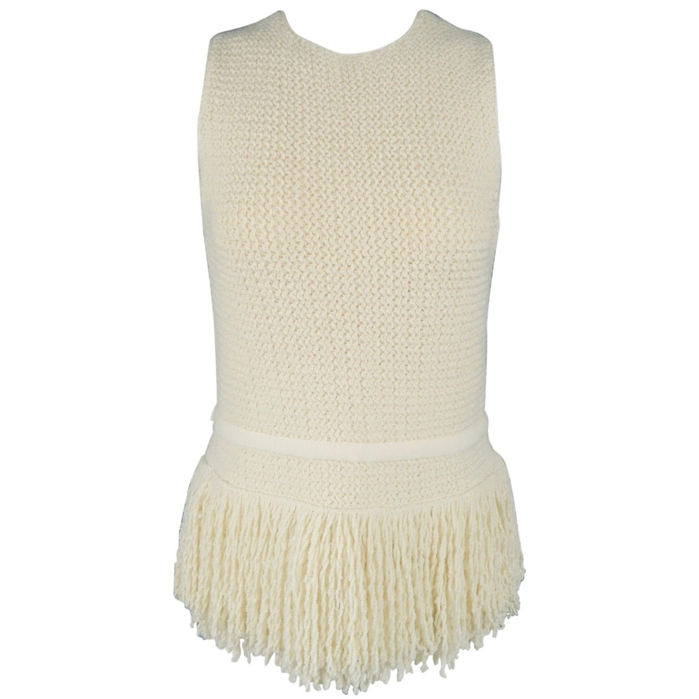 Sleeveless boho knit blouse sweater